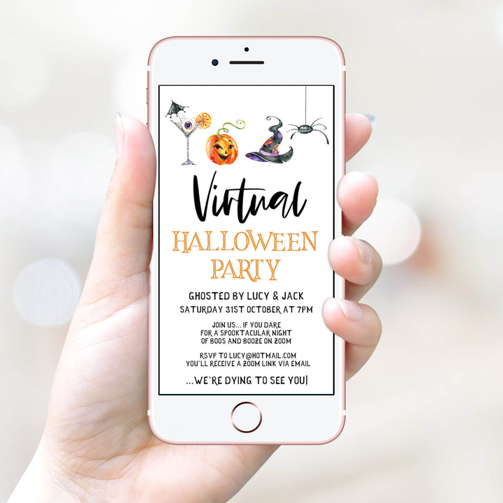 virtual halloween invitation, halloween invitations, editable halloween invitations, cell phone halloween invitations, spooky halloween invitations, drink up witches