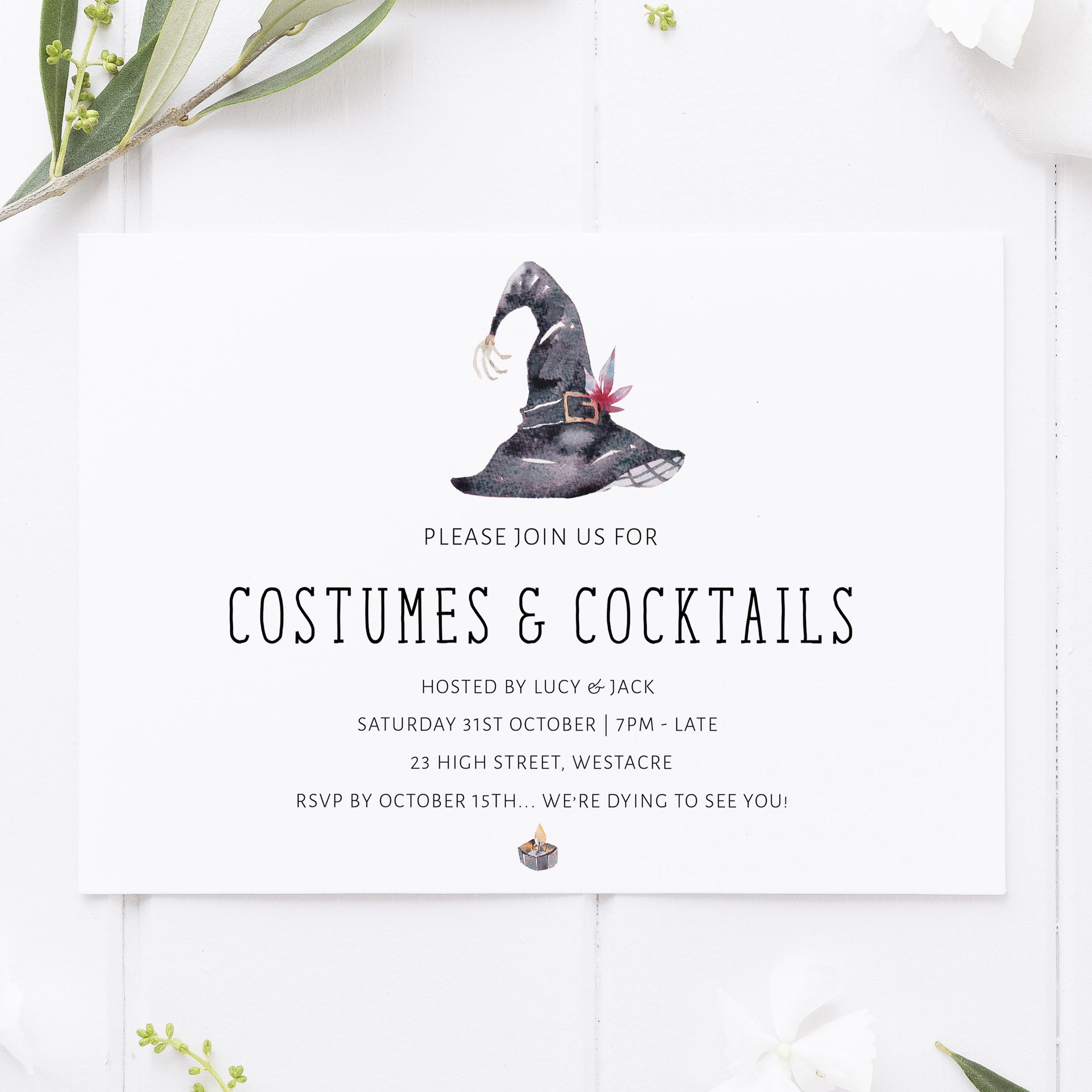 EDITABLE Vintage Halloween Invitation  Halloween Invitations –  OhHappyPrintables