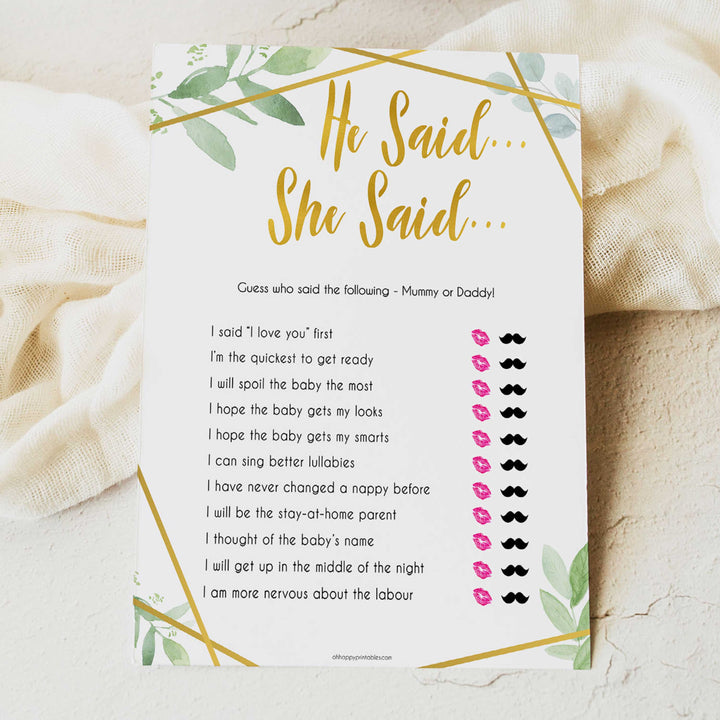 He Said She Said Game - Geometric