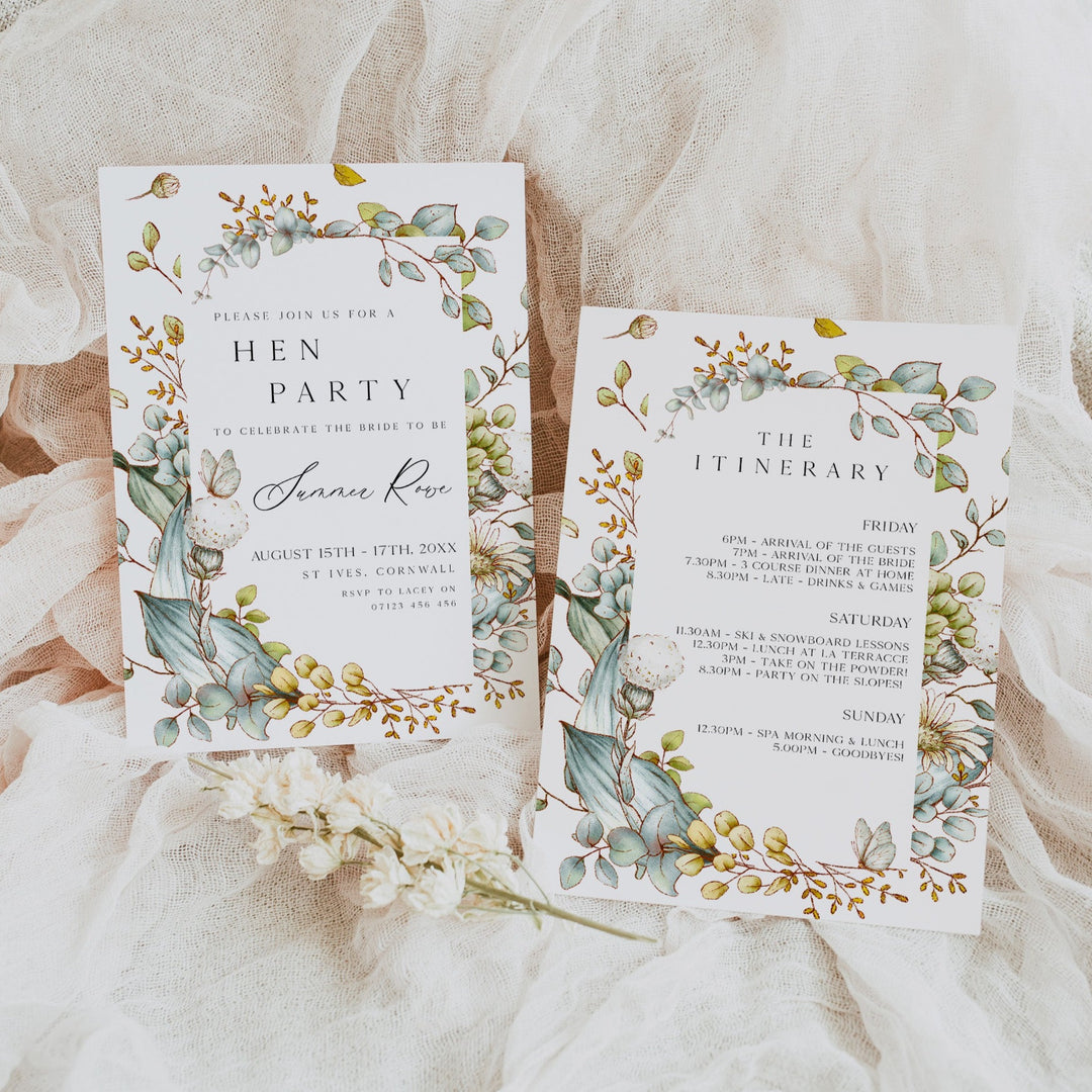 editable summer garden bridal shower invitation, printable floral hen party invitation, summer garden bridal theme