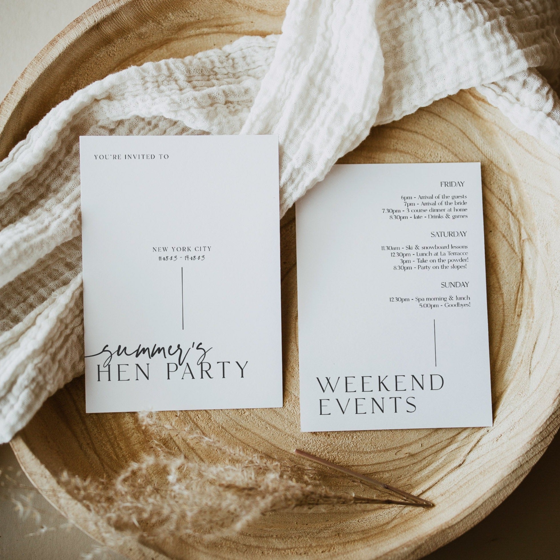 Fully editable, printable and mobile bachelorette invitation and welcome signs with a modern minimalist design. Perfect for a modern minimalist Bachelorette themed party