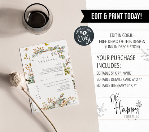 editable summer garden bridal shower invitation, printable floral hen party invitation, summer garden bridal theme