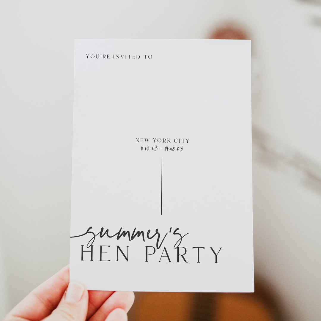 Fully editable, printable and mobile bachelorette invitation and welcome signs with a modern minimalist design. Perfect for a modern minimalist Bachelorette themed party
