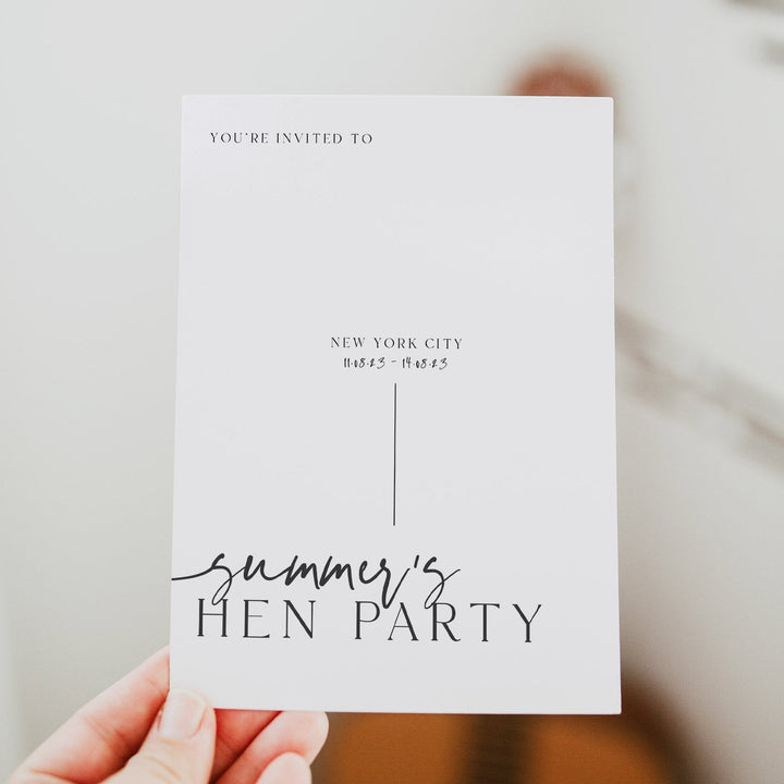 Fully editable, printable and mobile bachelorette invitation and welcome signs with a modern minimalist design. Perfect for a modern minimalist Bachelorette themed party