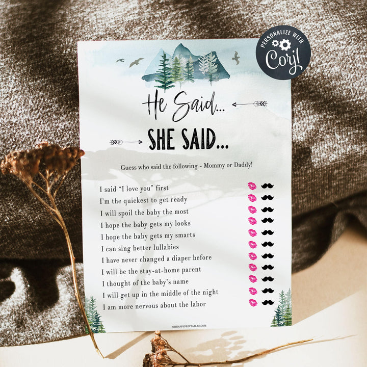 he said she said baby game, Printable baby shower games, adventure awaits baby games, baby shower games, fun baby shower ideas, top baby shower ideas, adventure awaits baby shower, baby shower games, fun adventure baby shower ideas