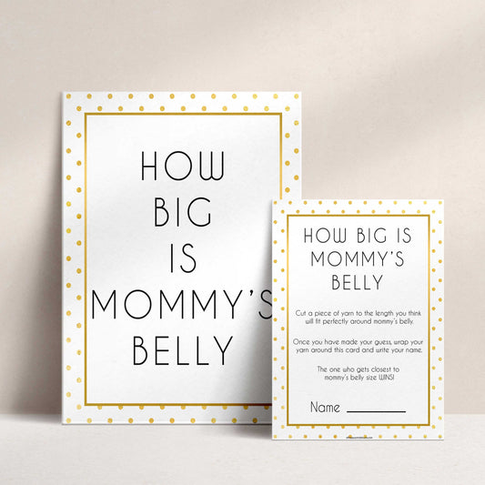 How big is mummys belly, how big is mommys belly, Printable baby shower games, baby gold dots fun baby games, baby shower games, fun baby shower ideas, top baby shower ideas, gold glitter shower baby shower, friends baby shower ideas