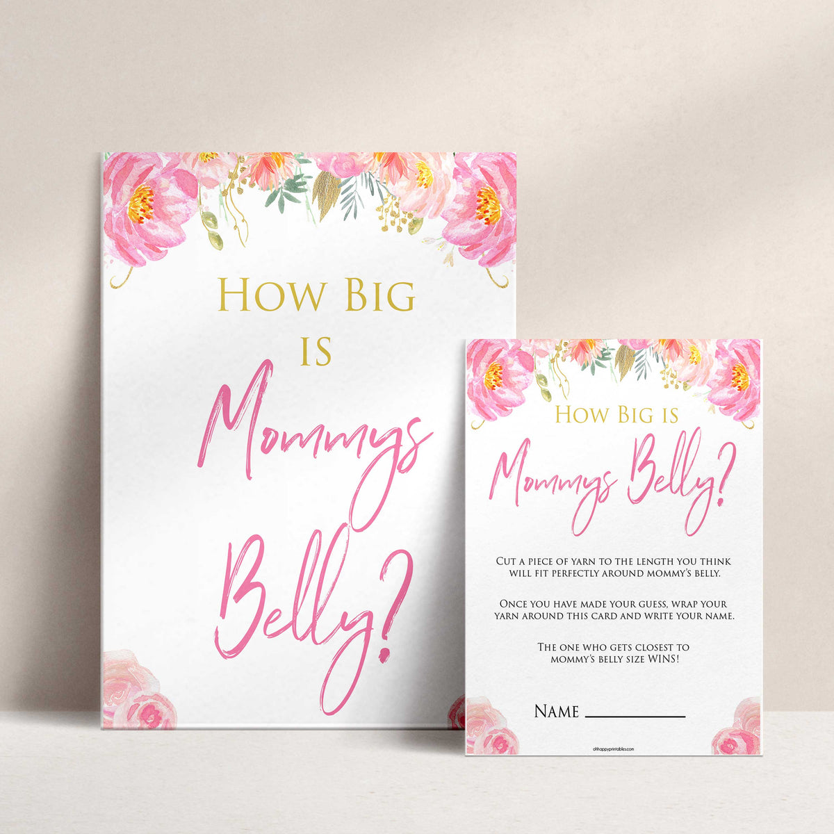 Pink blush floral baby shower how big is mommys belly game, printable baby games, baby shower games, blush baby shower, floral baby games, girl baby shower ideas, pink baby shower ideas, floral baby games, popular baby games, fun baby games