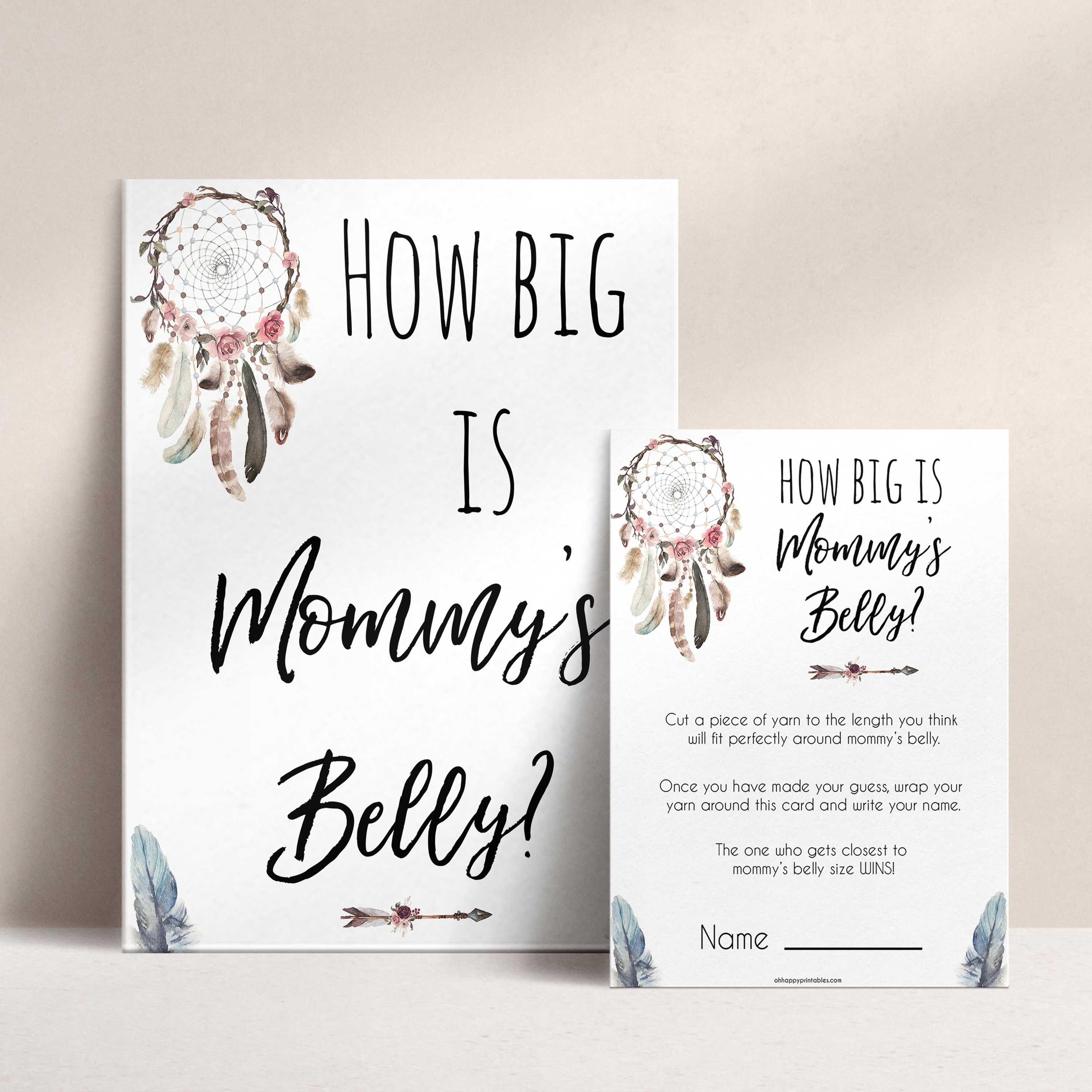 Boho baby games, how big is mommys belly baby game, fun baby games, printable baby games, top 10 baby games, boho baby shower, baby games, hilarious baby games