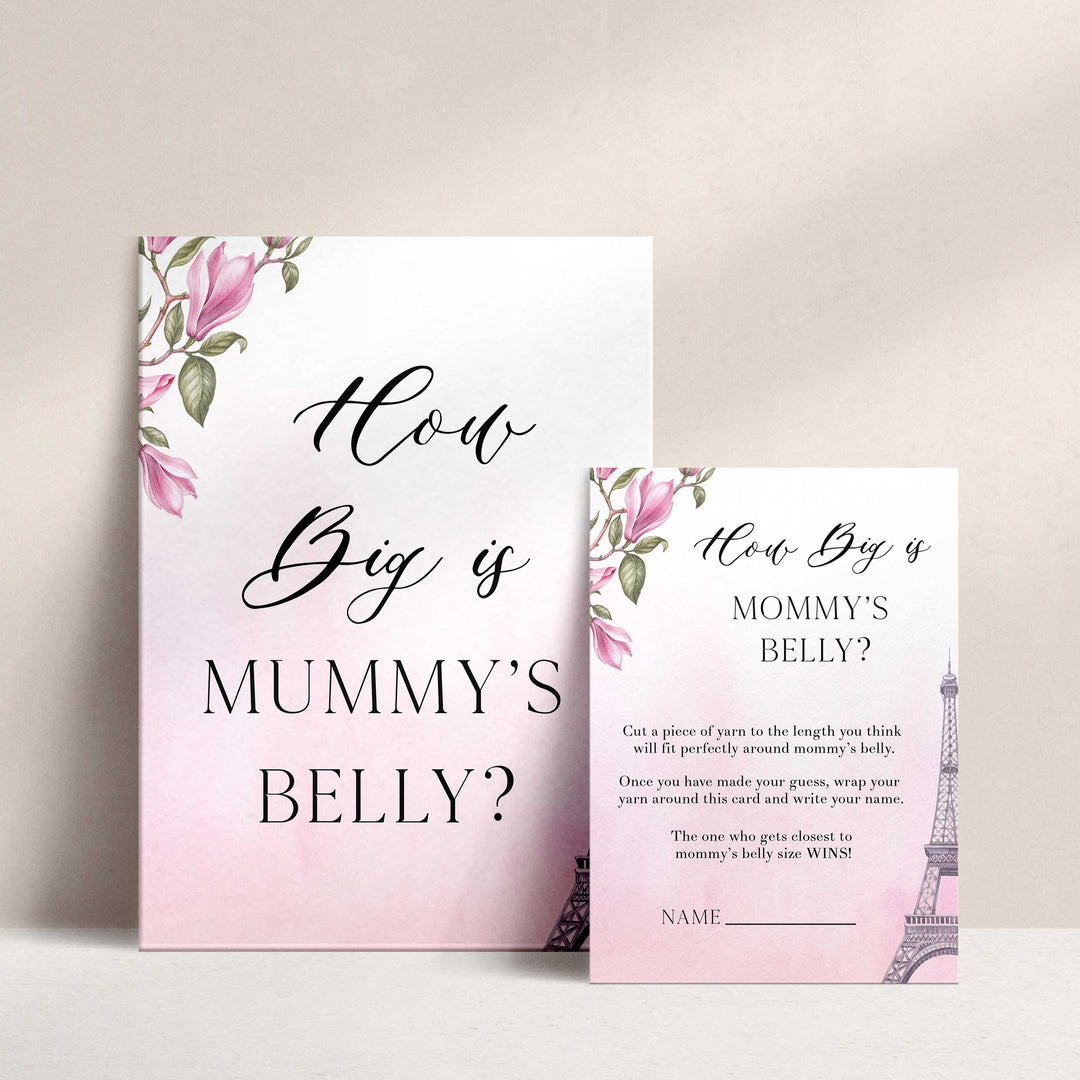 how big is mommys belly, Paris baby shower games, printable baby shower games, Parisian baby shower games, fun baby shower games