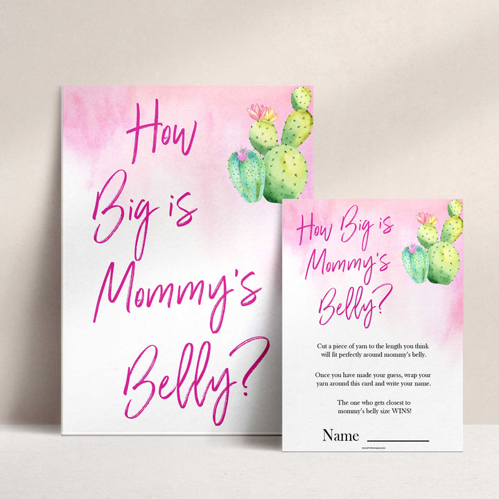 Cactus baby shower games, cactus how big is mommys belly baby game, printable baby games, Mexican baby shower, Mexican baby games, fiesta baby games, popular baby games, printable baby games