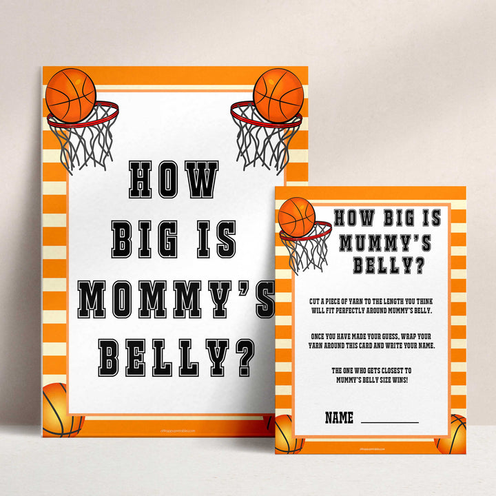 Basketball baby shower games, how big is mommys belly baby game, printable baby games, basket baby games, baby shower games, basketball baby shower idea, fun baby games, popular baby games