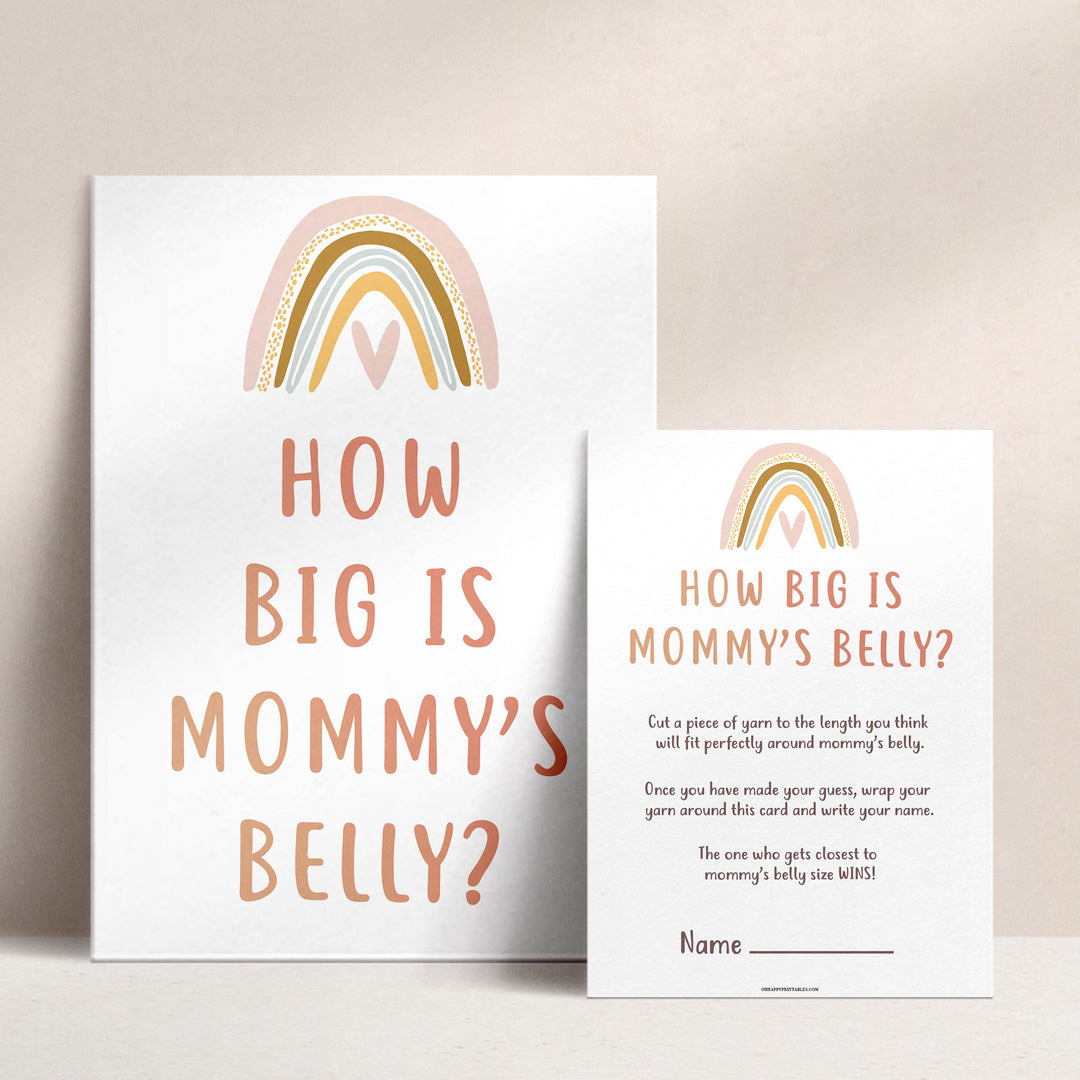 how big is mommys belly game, Printable baby shower games, boho rainbow baby games, baby shower games, fun baby shower ideas, top baby shower ideas, boho rainbow baby shower, baby shower games, fun boho rainbow baby shower ideas