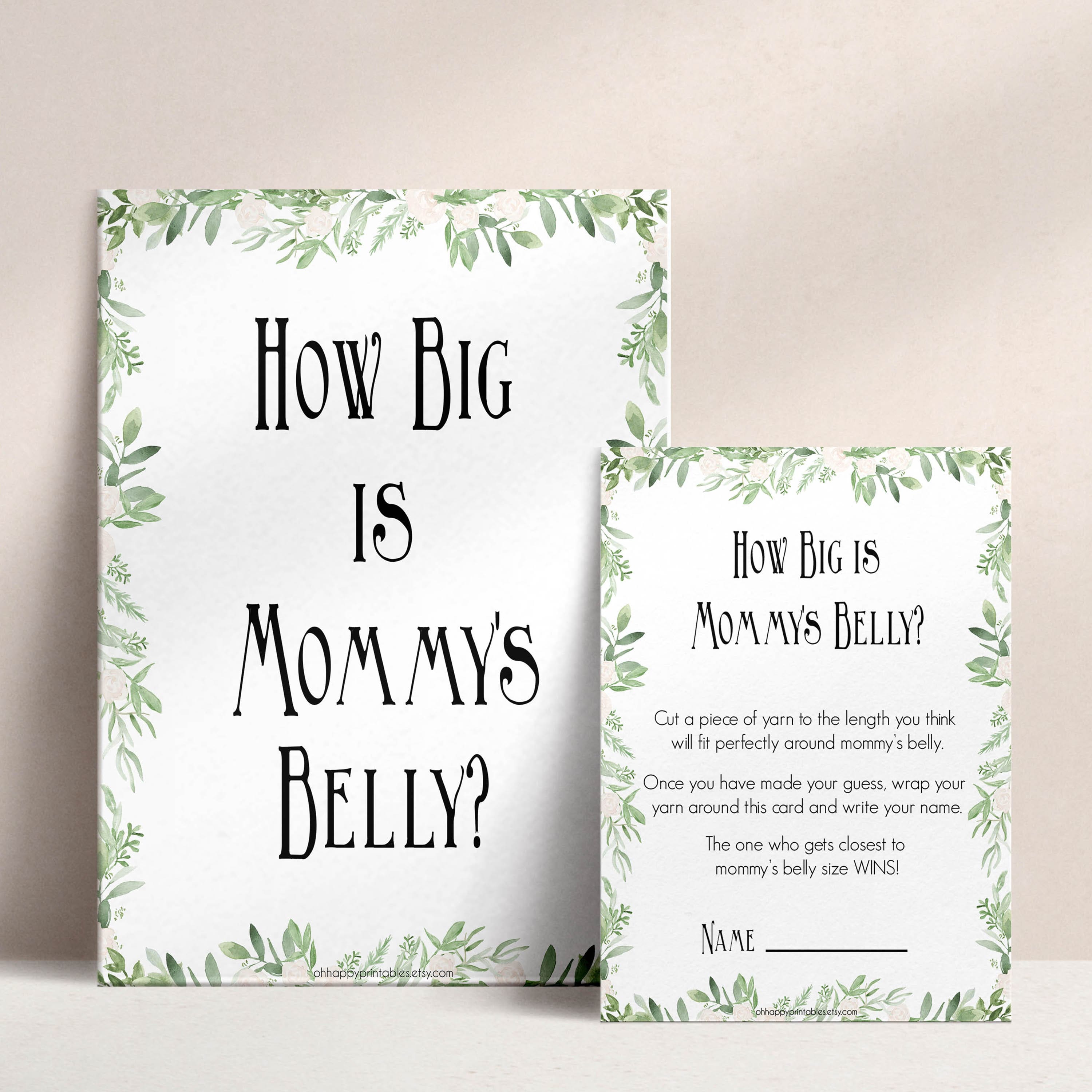How Big is Mommy's Belly Game - Green Leaf