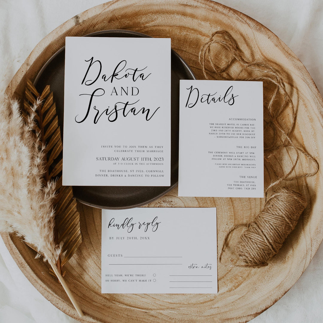 editable wedding invitations, CALLIGRAPHY editable wedding invitation suite, editable wedding stationery, printable wedding stationery, modern wedding items, wedding save the dates