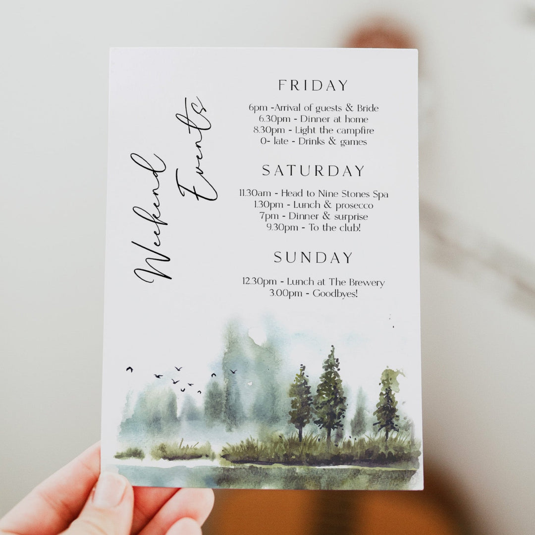 Fully editable and printable mountain cabin invitation with a mountain design. Perfect for a snowy cabin mountain bridal shower