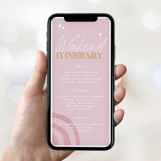 Fully editable and printable bridal shower mobile itinerary with a Palm Springs design. Perfect for a Palm Springs bridal shower themed party