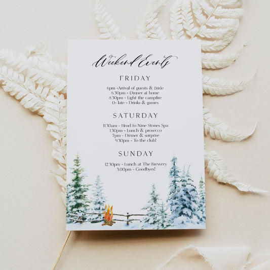 Fully editable and printable mountain cabin invitation with a mountain design. Perfect for a snowy cabin mountain bridal shower