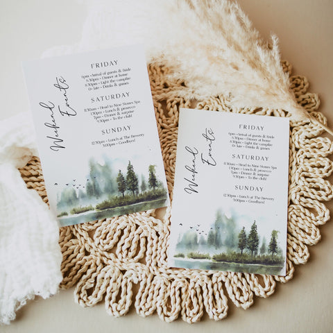 Fully editable and printable mountain cabin invitation with a mountain design. Perfect for a snowy cabin mountain bridal shower