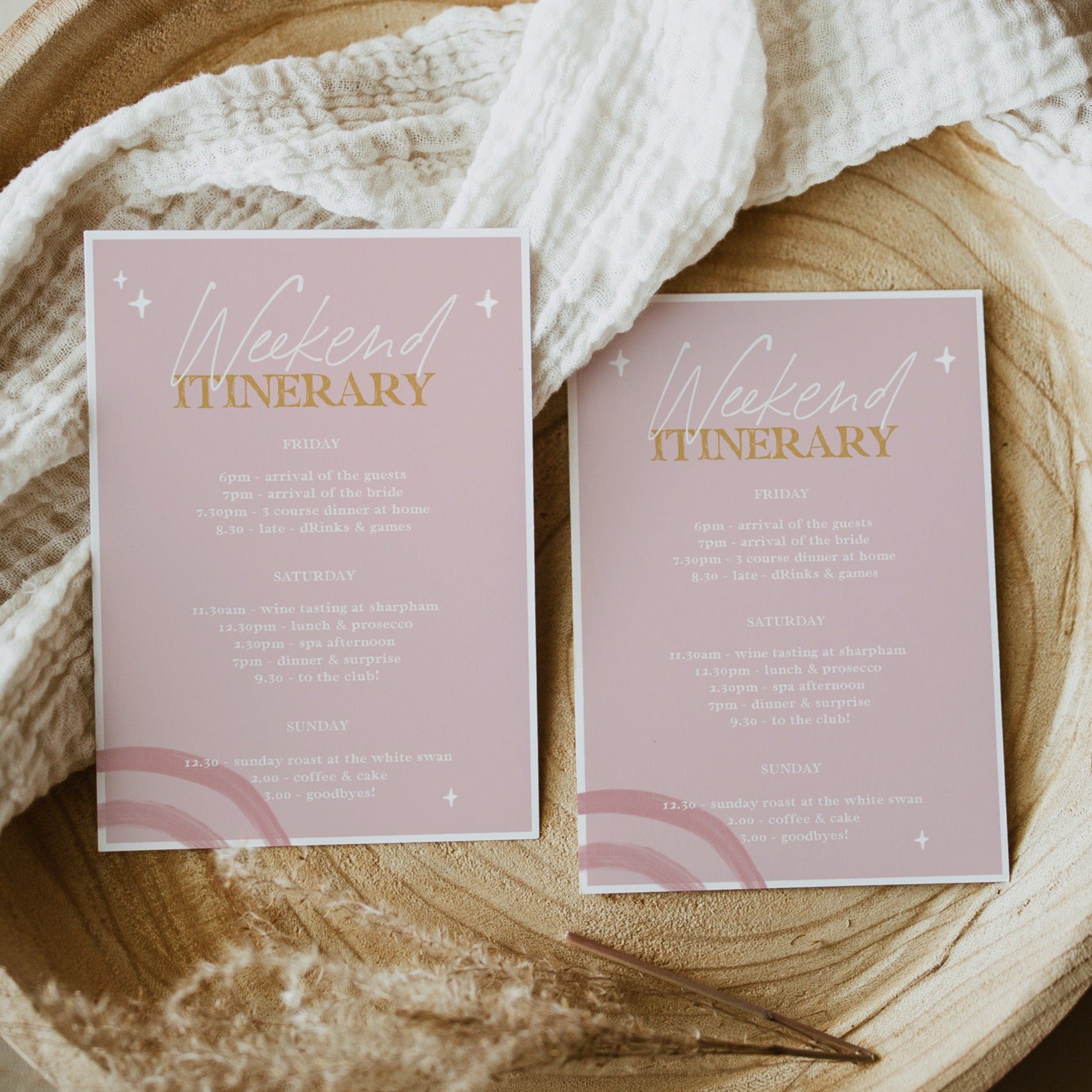 Fully editable and printable bridal shower itinerary with a Palm Springs design. Perfect for a Palm Springs bridal shower themed party