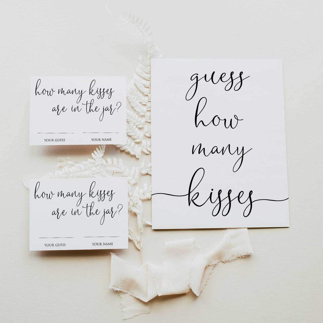 minimalist bridal shower games, how many kisses in the jar, bridal shower games bundle, printable bridal games, bridal shower games, how knows the bridal, top bridal shower games