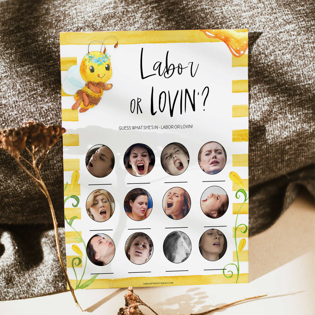 labor or lovin, labor or porn game, Printable baby shower games, mommy bee fun baby games, baby shower games, fun baby shower ideas, top baby shower ideas, mommy to bee baby shower, friends baby shower ideas