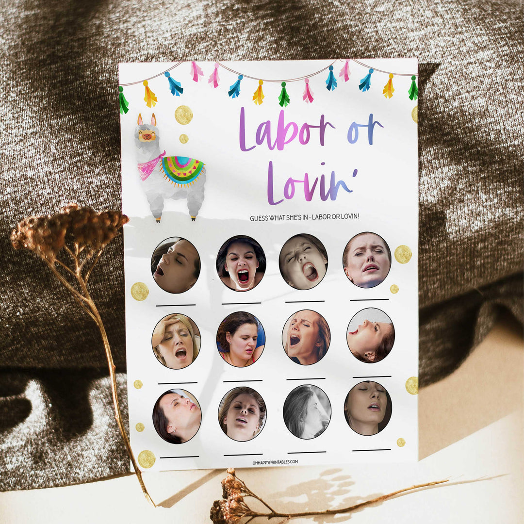 labor or lovin baby game, porn or labor, Printable baby shower games, llama fiesta fun baby games, baby shower games, fun baby shower ideas, top baby shower ideas, Llama fiesta shower baby shower, fiesta baby shower ideas