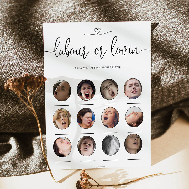 Minimalist baby shower games, labour or lovin  baby games, 10 baby game bundles, fun baby games, printable baby games, top baby games, popular baby games, labor or porn games, neutral baby games, gender reveal games