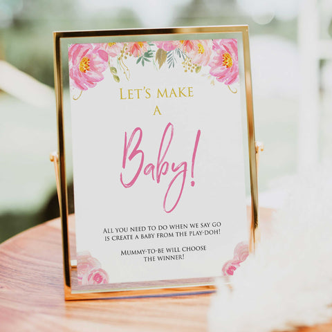 lets make a baby game, baby play-doh game, Printable baby shower games, blush floral fun baby games, baby shower games, fun baby shower ideas, top baby shower ideas, blush baby shower, blue baby shower ideas