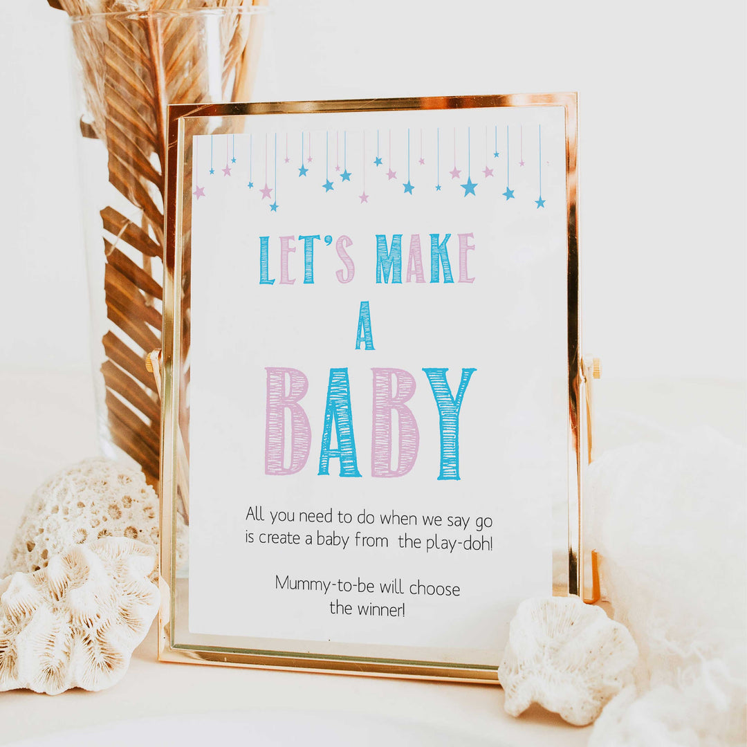 Gender reveal baby games, lets make a baby, printable baby shower games, fun baby games, top baby games, best baby games, baby shower games