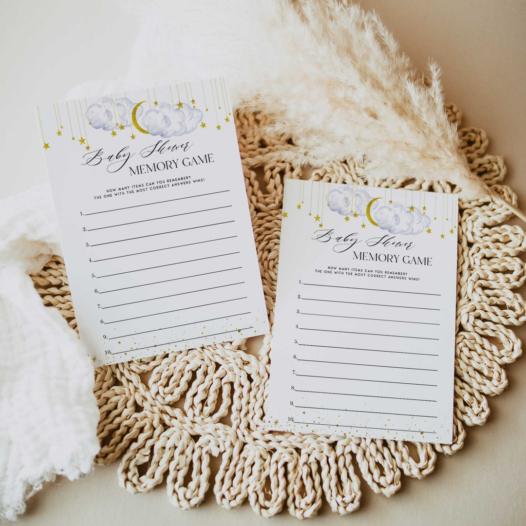 Fully editable and printable baby shower advice for mommy game with a little star design. Perfect for a Twinkle Little Star baby shower themed party