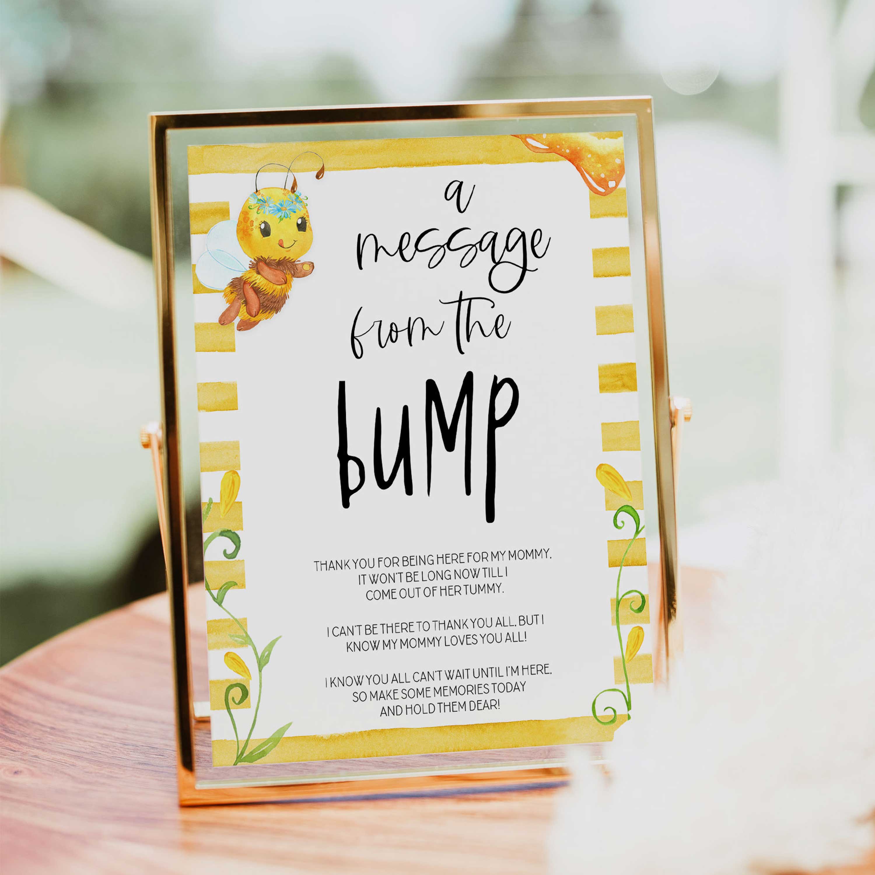 message from the bump game, Printable baby shower games, mommy bee fun baby games, baby shower games, fun baby shower ideas, top baby shower ideas, mommy to bee baby shower, friends baby shower ideas