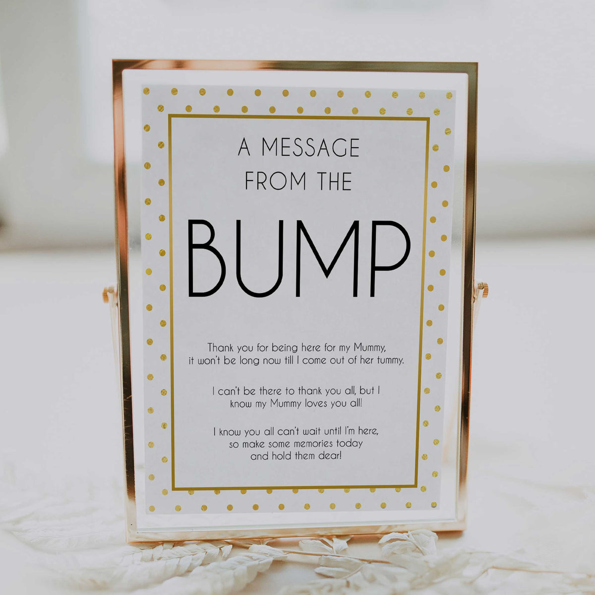 message from the bump game, Printable baby shower games, baby gold dots fun baby games, baby shower games, fun baby shower ideas, top baby shower ideas, gold glitter shower baby shower, friends baby shower ideas