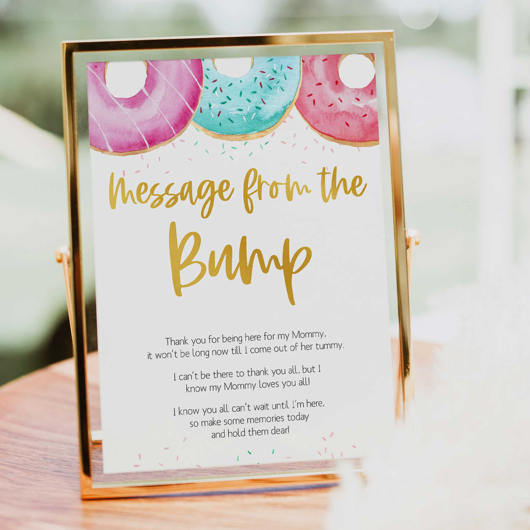message from the bump game, Printable baby shower games, donut baby games, baby shower games, fun baby shower ideas, top baby shower ideas, donut sprinkles baby shower, baby shower games, fun donut baby shower ideas