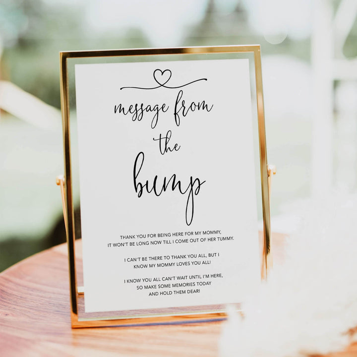 Minimalist baby shower games, message from the bump baby games, 10 baby game bundles, fun baby games, printable baby games, top baby games, popular baby games, labor or porn games, neutral baby games, gender reveal games