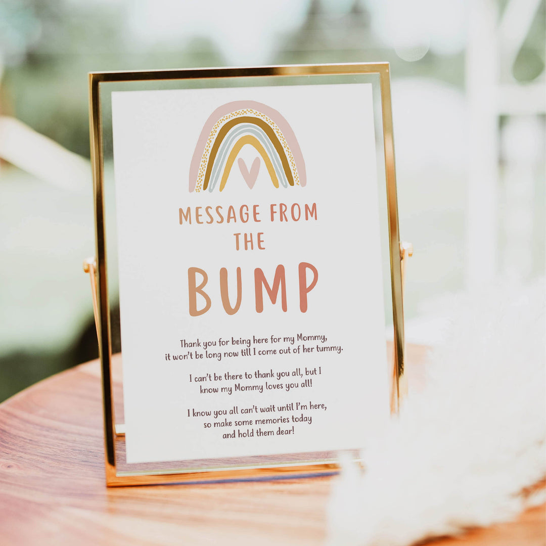 message from the bump game, Printable baby shower games, boho rainbow baby games, baby shower games, fun baby shower ideas, top baby shower ideas, boho rainbow baby shower, baby shower games, fun boho rainbow baby shower ideas