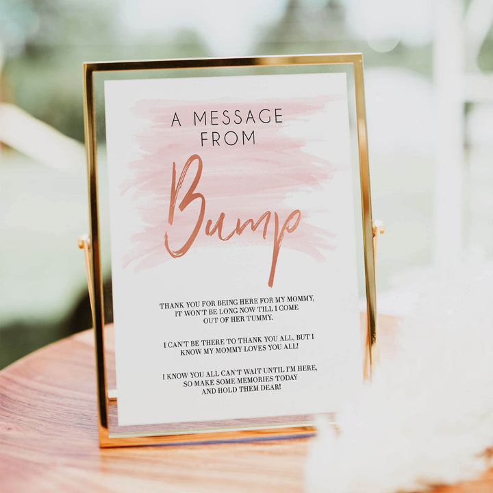 Message from bump pink swash baby shower, printable baby shower games, baby shower games, fun baby shower games, popular baby shower games