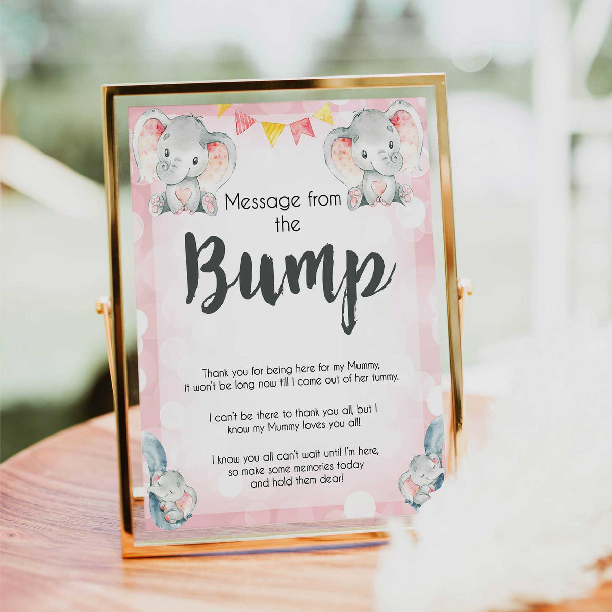 pink elephant baby games, message from the bump baby shower games, printable baby shower games, baby shower games, fun baby games, popular baby games, pink baby games