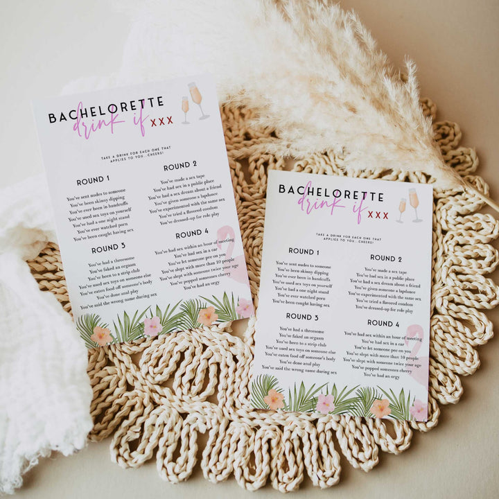 Fully editable and printable advice for the bride game with a miami design. Perfect for a miami, Bachelorette themed party