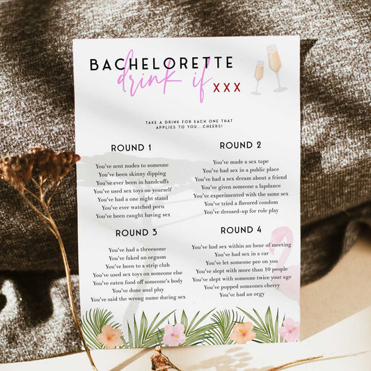 Fully editable and printable advice for the bride game with a miami design. Perfect for a miami, Bachelorette themed party