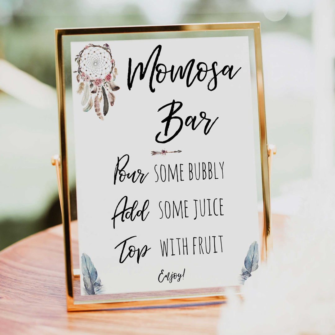 boho baby signs, momosa baby signs,, mumosa, mom-osa, mum-osa printable baby signs, boho baby decor, fun baby signs, baby shower signs, baby shower decor