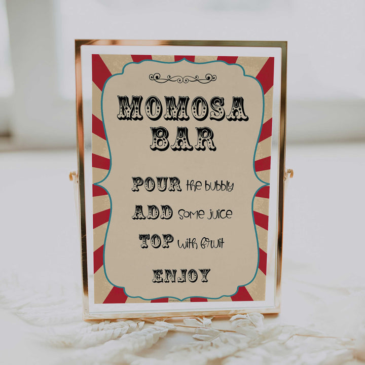 momsoa baby table sign, momosa baby decor sign,  Circus baby decor, printable baby table signs, printable baby decor, carnival table signs, fun baby signs, circus fun baby table signs
