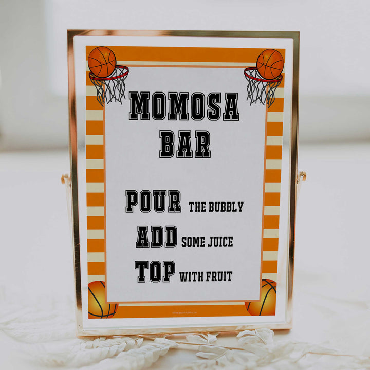 momosa baby table sign, momosa baby sign, Basketball baby decor, printable baby table signs, printable baby decor, Basketball table signs, fun baby signs, Basketball fun baby table signs