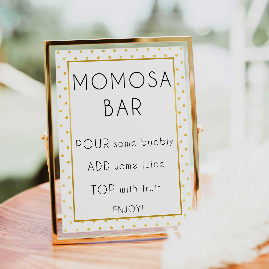 momsoa baby table sign, momosa sign, Baby gold dots baby decor, printable baby table signs, printable baby decor, baby gold glitter table signs, fun baby signs, baby gold fun baby table signs