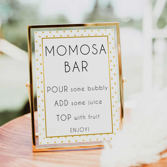 momsoa baby table sign, momosa sign, Baby gold dots baby decor, printable baby table signs, printable baby decor, baby gold glitter table signs, fun baby signs, baby gold fun baby table signs