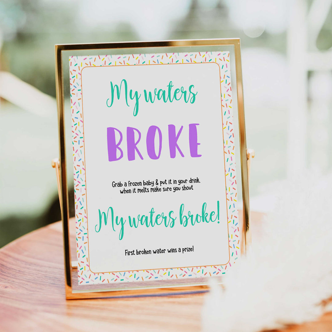 my water broke game, waters broke game, Printable baby shower games, baby sprinkle fun baby games, baby shower games, fun baby shower ideas, top baby shower ideas, sprinkle shower baby shower, friends baby shower ideas