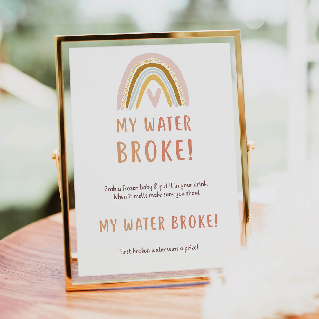 my water broke baby game, Printable baby shower games, boho rainbow baby games, baby shower games, fun baby shower ideas, top baby shower ideas, boho rainbow baby shower, baby shower games, fun boho rainbow baby shower ideas