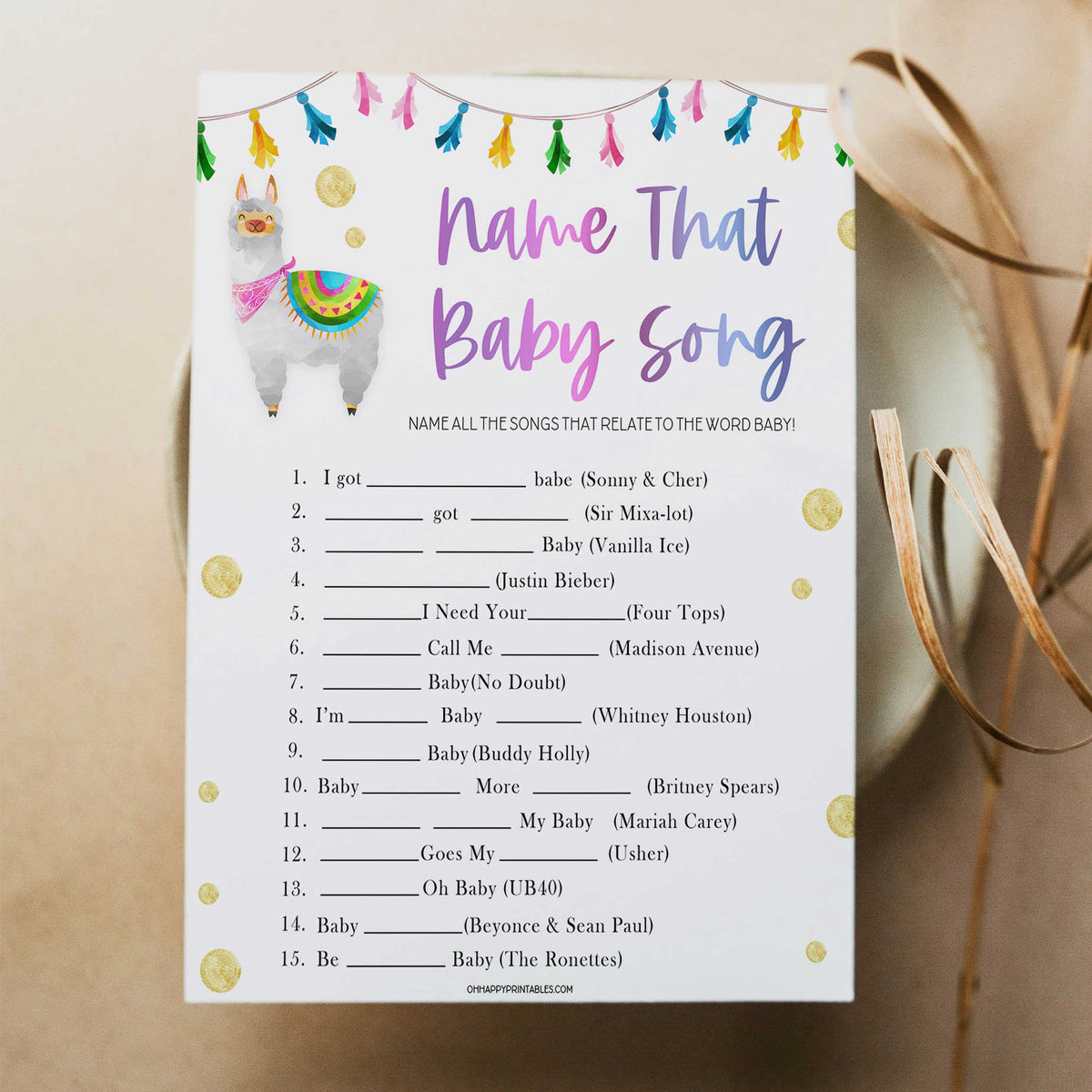 name that baby song game, Printable baby shower games, llama fiesta fun baby games, baby shower games, fun baby shower ideas, top baby shower ideas, Llama fiesta shower baby shower, fiesta baby shower ideas