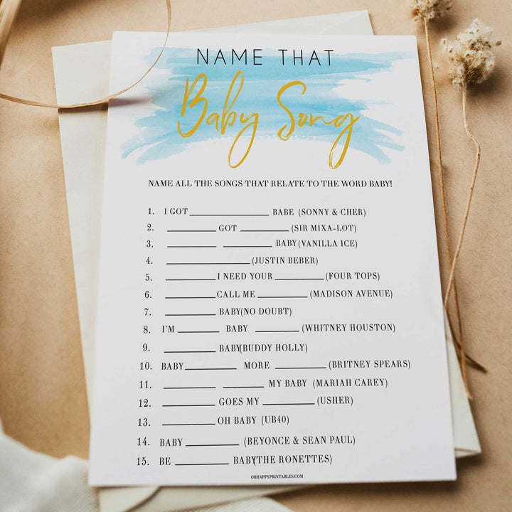 Blue swash, name that baby song baby games, baby shower games, printable baby games, fun baby games, boy baby shower games, baby games, fun baby shower ideas, baby shower ideas, boy baby games, blue baby shower