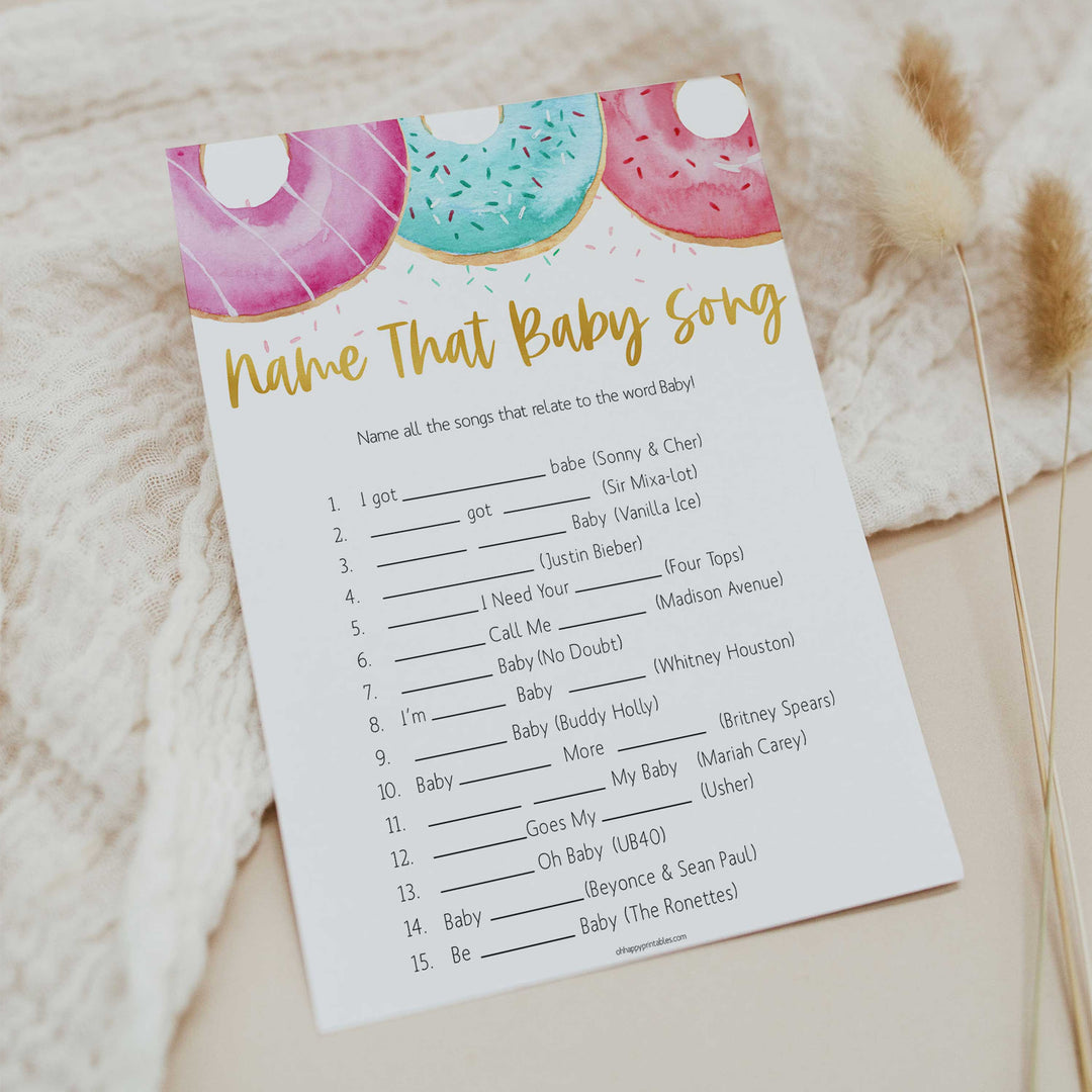 name that baby song game, Printable baby shower games, donut baby games, baby shower games, fun baby shower ideas, top baby shower ideas, donut sprinkles baby shower, baby shower games, fun donut baby shower ideas