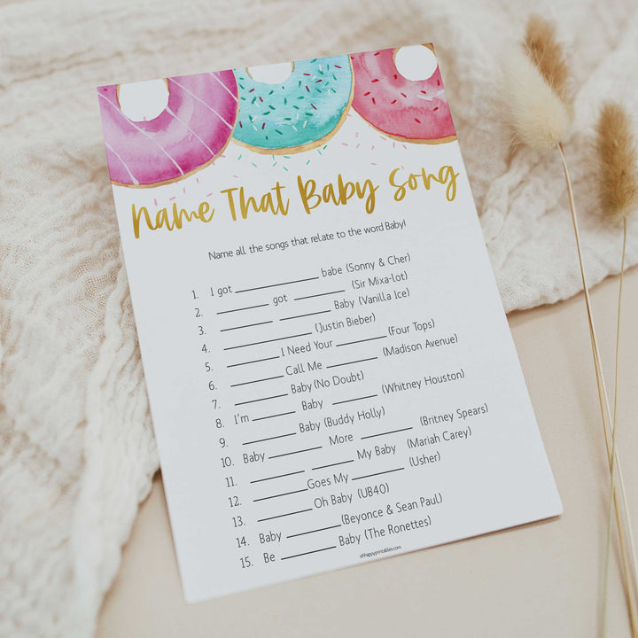 name that baby song game, Printable baby shower games, donut baby games, baby shower games, fun baby shower ideas, top baby shower ideas, donut sprinkles baby shower, baby shower games, fun donut baby shower ideas